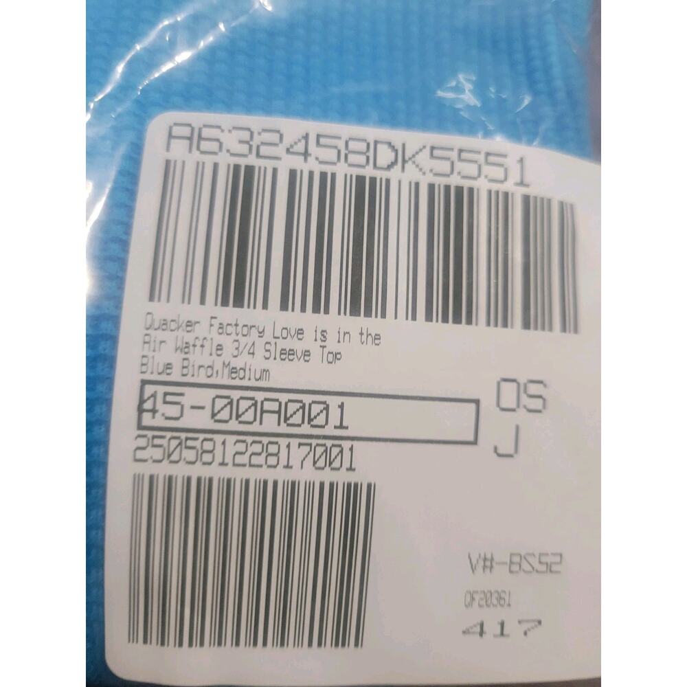 Quacker Factory Size M Turquoise Waffle Knit Top … - image 8